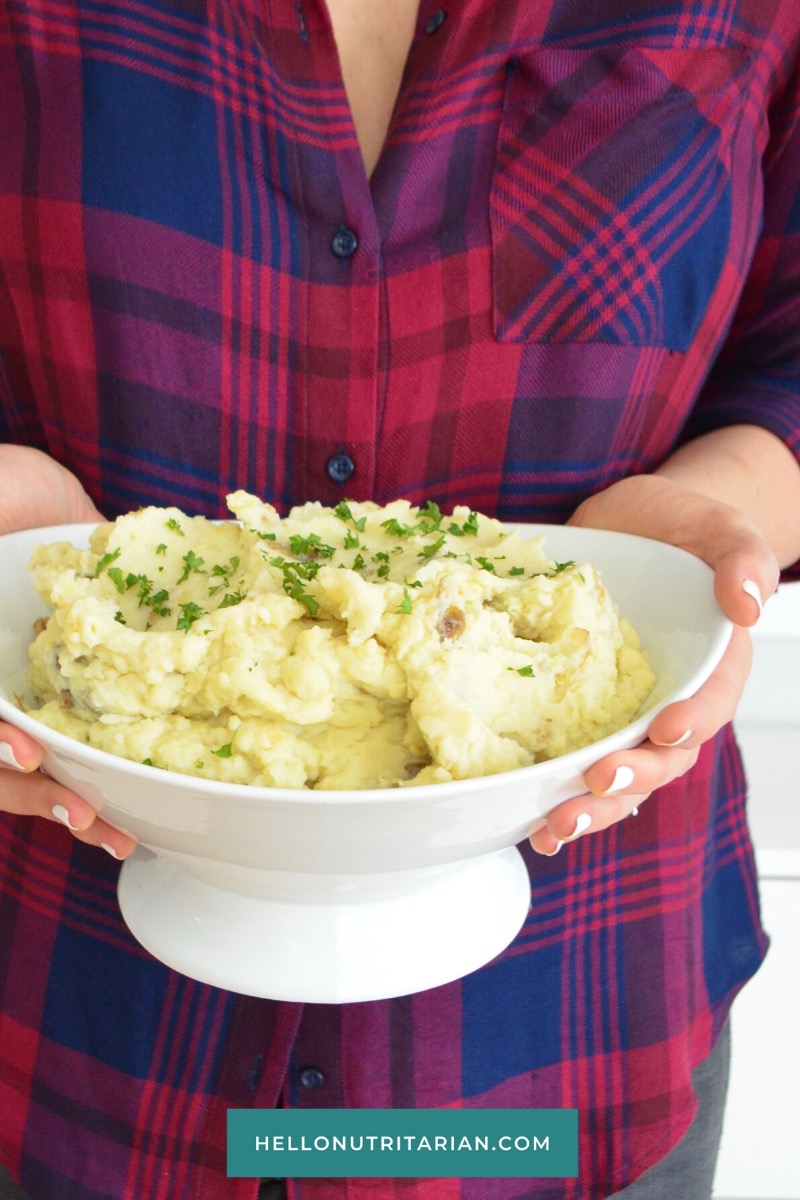 Hello Nutritarian Mashed Potatoes Dr Joel Fuhrman Eat to Live 6 week plan Food For Life Holiday Potluck dishes Vegan SOS Free whole food plant based Starch Solution Chef AJ