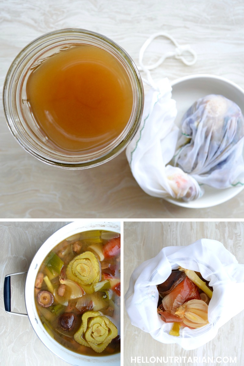 Shiitake Ginger Broth recipe no oil vegan plant absed pho noodle broth recipe how to make homemade broth from veggie scraps
